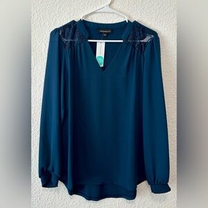 Sara Lace Navy Blue Blouse Small